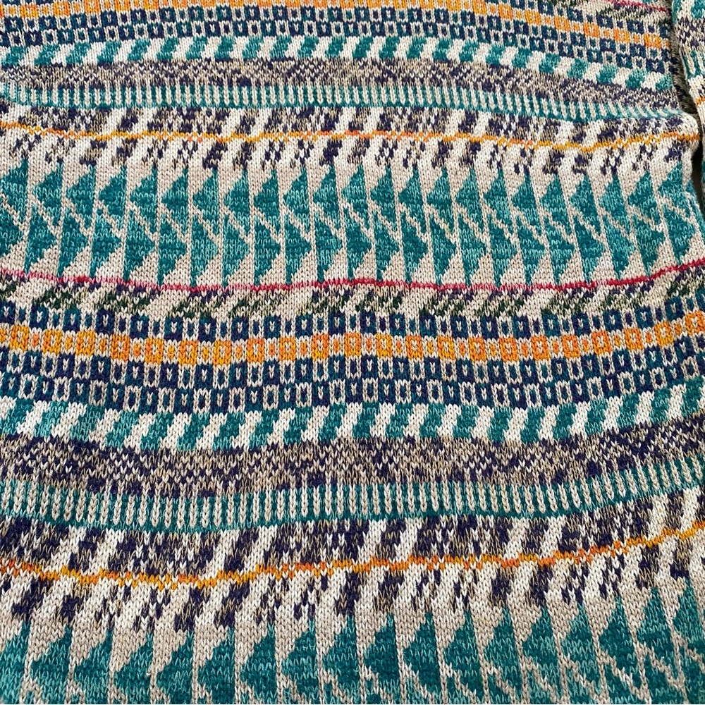 Men’s Vintage Sweater Graphix Aztec Western Crew Neck 100% cotton Sz Large - Picture 5 of 7